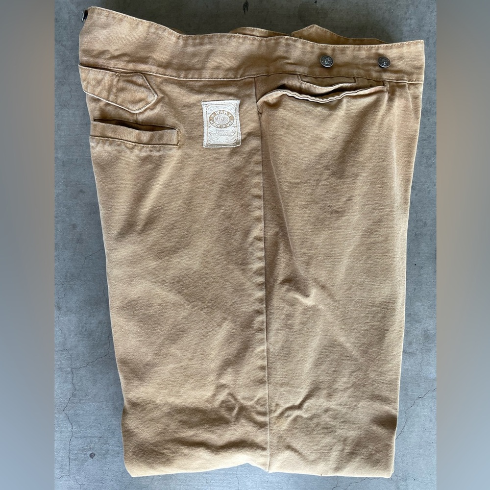 WAH MAKER MADE IN USA Vintage Canvas Buckle Back Suspender Button Pant Size‎ 40